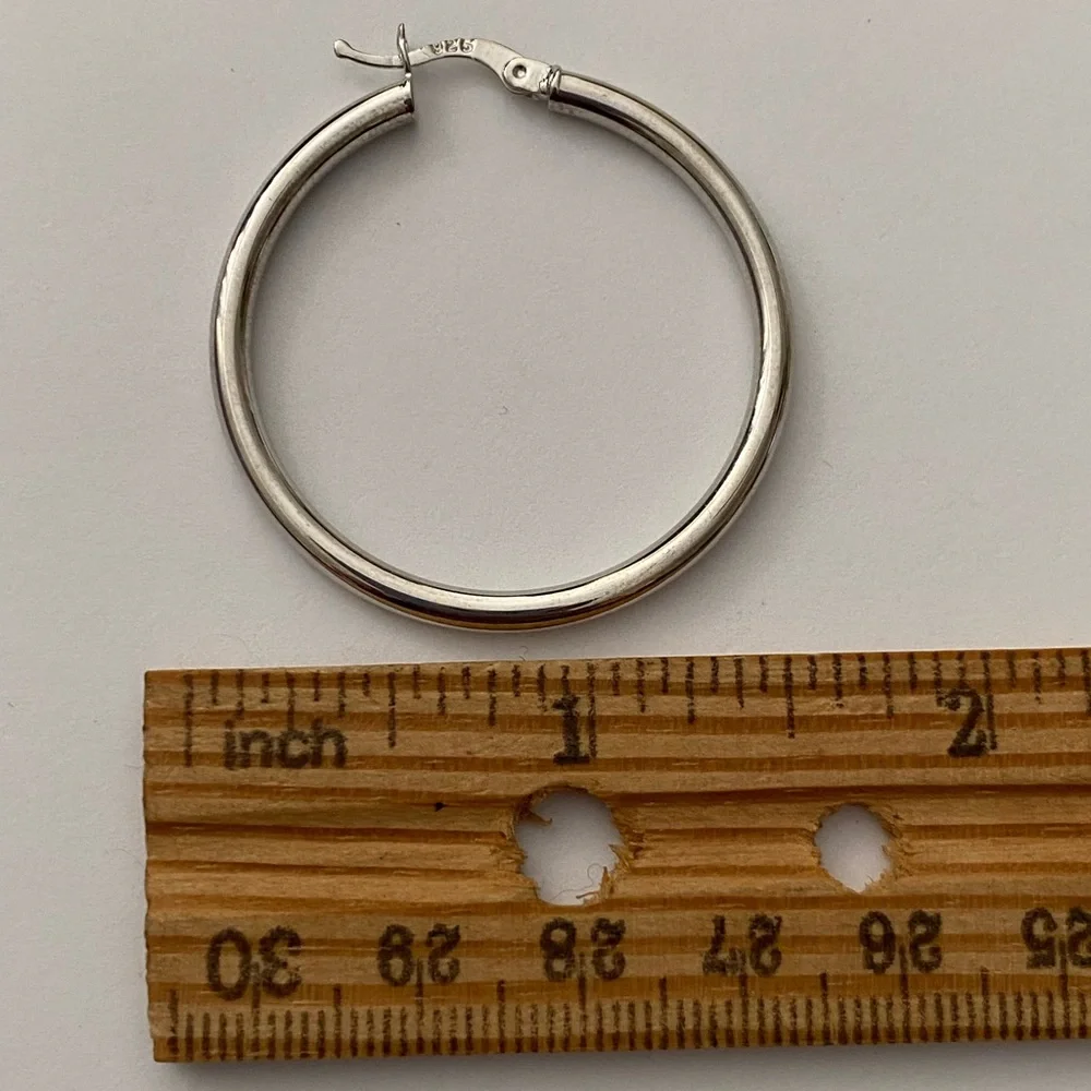 925 silver 1.5” hoop earrings trending hoops
